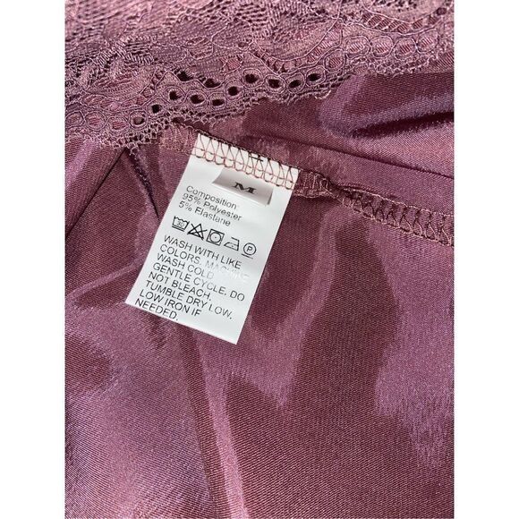 Boutique Sexy V-Neck Lace Trim Satin Chemise Cami Teddy Nightgown - Picture 7 of 7